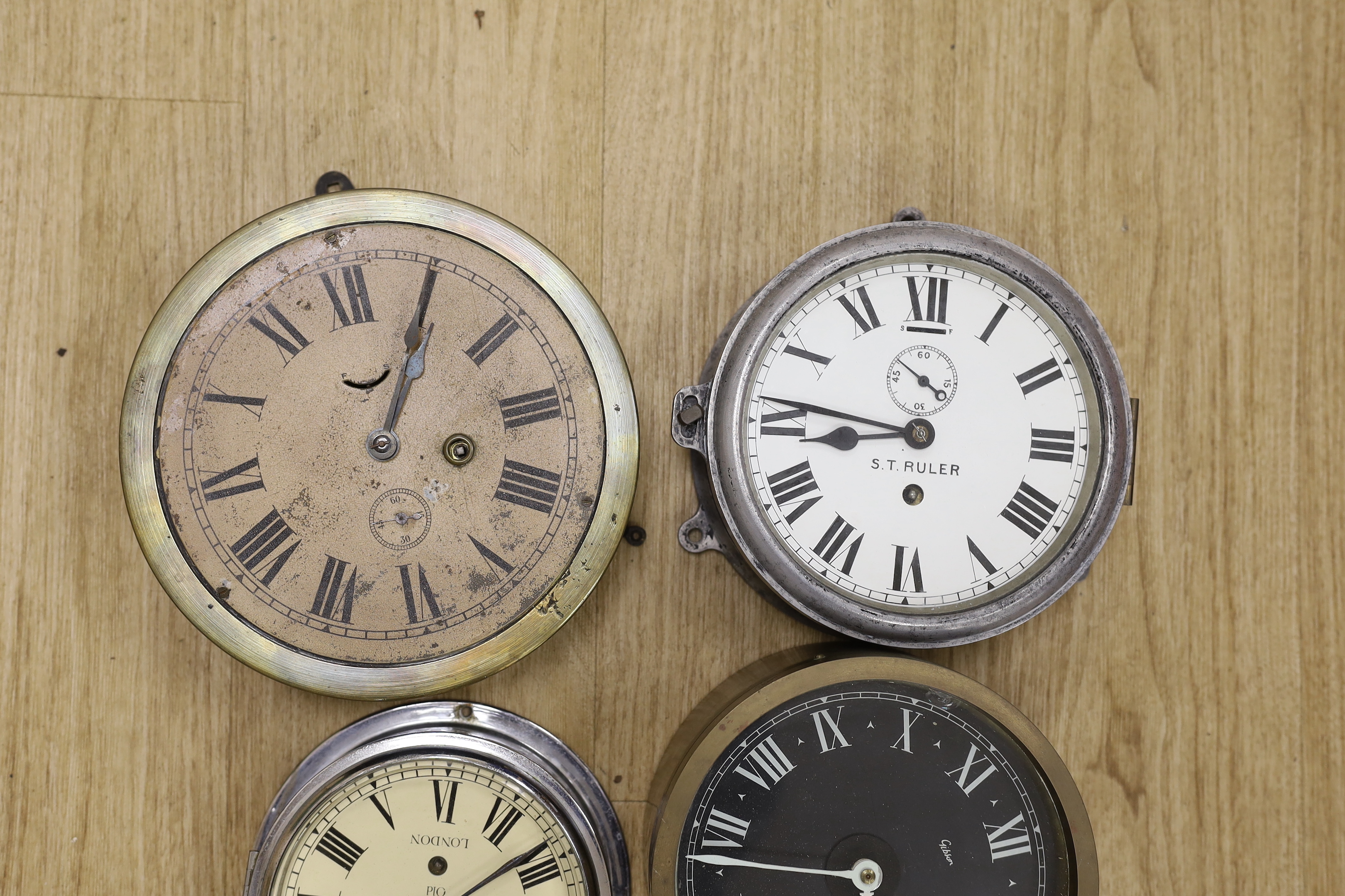 Four bulkhead timepieces